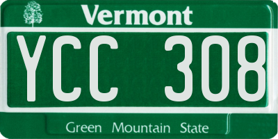 VT license plate YCC308