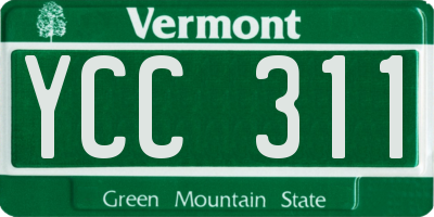 VT license plate YCC311