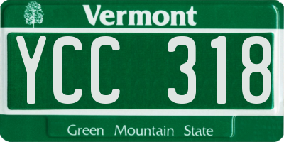 VT license plate YCC318