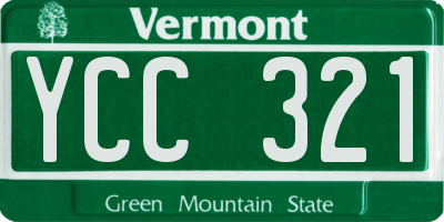 VT license plate YCC321