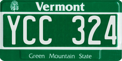 VT license plate YCC324