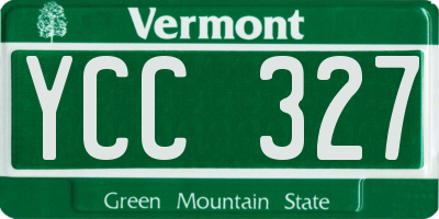 VT license plate YCC327