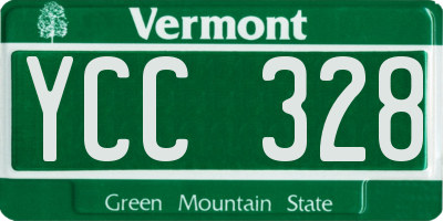 VT license plate YCC328