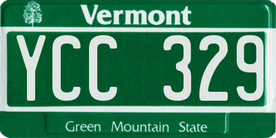 VT license plate YCC329