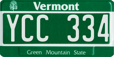 VT license plate YCC334