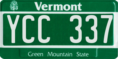 VT license plate YCC337