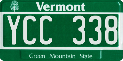 VT license plate YCC338