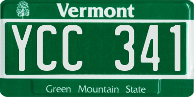 VT license plate YCC341