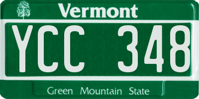 VT license plate YCC348