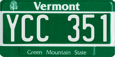 VT license plate YCC351