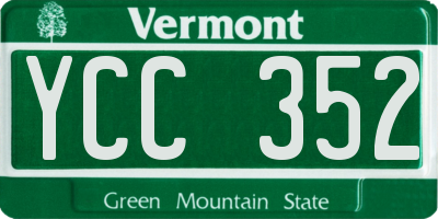 VT license plate YCC352