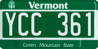 VT license plate YCC361
