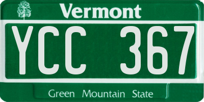 VT license plate YCC367