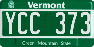 VT license plate YCC373