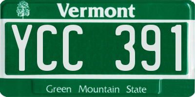 VT license plate YCC391
