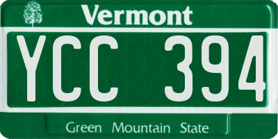 VT license plate YCC394