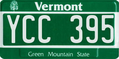 VT license plate YCC395
