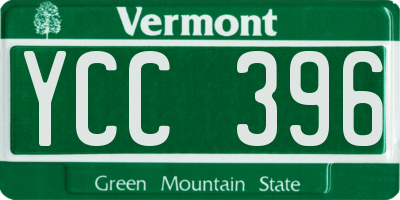 VT license plate YCC396