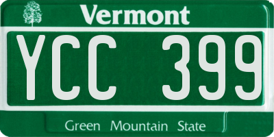VT license plate YCC399