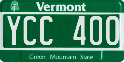 VT license plate YCC400