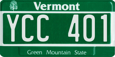 VT license plate YCC401