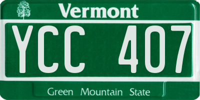 VT license plate YCC407