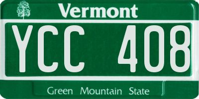 VT license plate YCC408