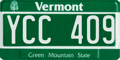 VT license plate YCC409