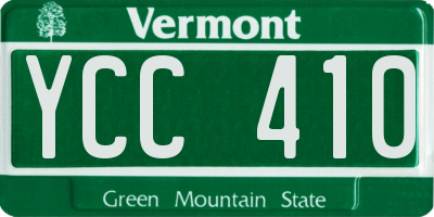 VT license plate YCC410