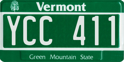 VT license plate YCC411