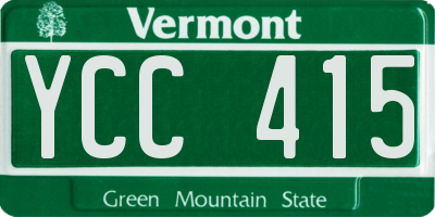 VT license plate YCC415