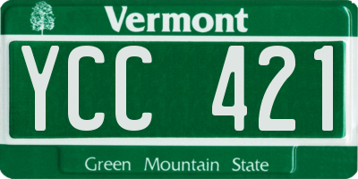 VT license plate YCC421