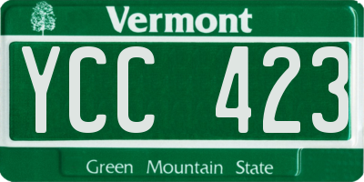 VT license plate YCC423