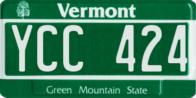 VT license plate YCC424
