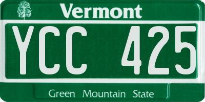VT license plate YCC425