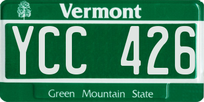 VT license plate YCC426