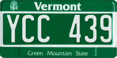 VT license plate YCC439