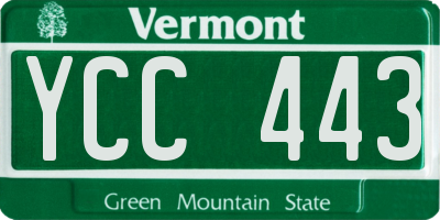 VT license plate YCC443