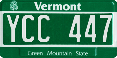 VT license plate YCC447