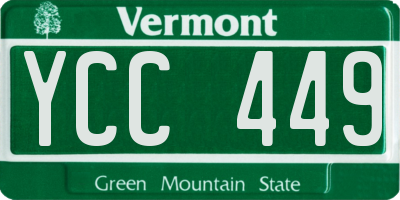 VT license plate YCC449