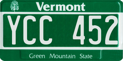 VT license plate YCC452