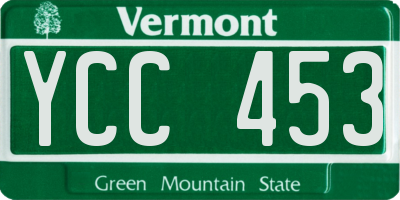 VT license plate YCC453