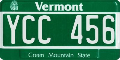VT license plate YCC456