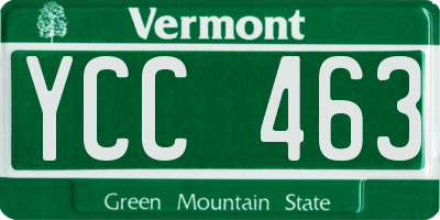 VT license plate YCC463