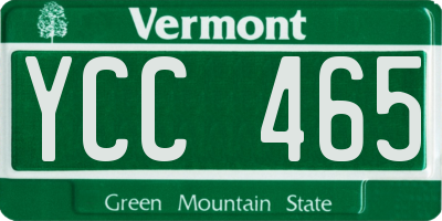 VT license plate YCC465