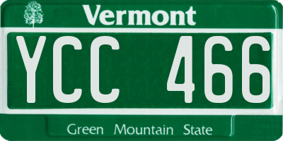 VT license plate YCC466