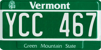 VT license plate YCC467