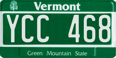 VT license plate YCC468