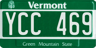 VT license plate YCC469