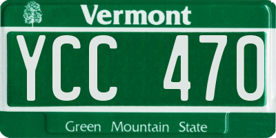 VT license plate YCC470